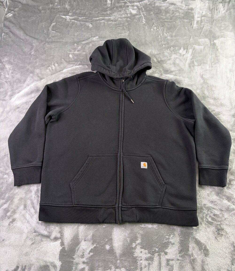 Carhartt Womens 20W-22W Relaxed Fit Full Zip Hoodie Sweatshirt Black Size 2X